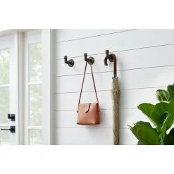 Home Decorators Collection Industrial Satin Nickel Curved Pipe Wall Hook (3-Pack) -Home Decorators Soldes unfinished home decorators collection hooks 64071 31 1000