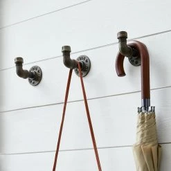 Home Decorators Collection Industrial Satin Nickel Curved Pipe Wall Hook (3-Pack) -Home Decorators Soldes unfinished home decorators collection hooks 64071 4f 1000