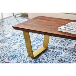 Home Decorators Collection Wimberly 48 in. Walnut/Brass Large Rectangle Wood Coffee Table with Metal Base -Home Decorators Soldes walnut brass home decorators collection coffee tables acb 2609 102 1d 1000