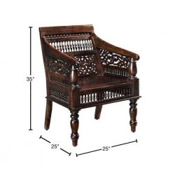 Home Decorators Collection Maharaja Walnut Wood Hand-Carved Arm Chair -Home Decorators Soldes walnut home decorators collection accent chairs 0105900950 40 1000