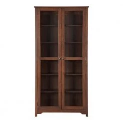 Home Decorators Collection Bradstone 72.20 in. Walnut Bookcase with Glass Doors
