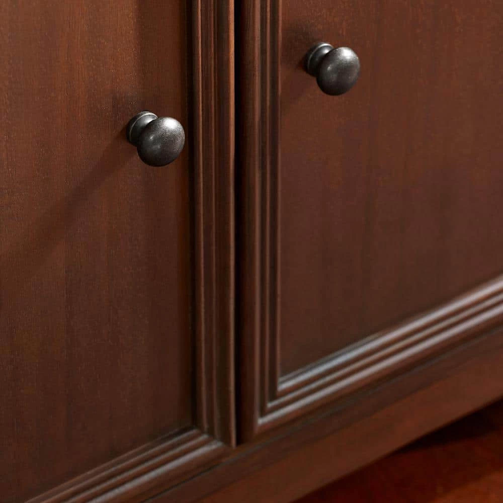 Home Decorators Collection Bradstone 72.28 in. Walnut Open Bookcase with 2 Doors 6 Home Decorators Collection Bradstone 72.28 in. Walnut Open Bookcase with 2 Doors - Image 4