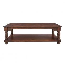 Home Decorators Collection Glenmore 54 in. Walnut Large Rectangle Wood Coffee Table with Detailed Legs -Home Decorators Soldes walnut home decorators collection coffee tables cac 108 ct lw 1d 1000