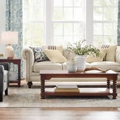 Home Decorators Collection Glenmore 54 in. Walnut Large Rectangle Wood Coffee Table with Detailed Legs -Home Decorators Soldes walnut home decorators collection coffee tables cac 108 ct lw 40 1000