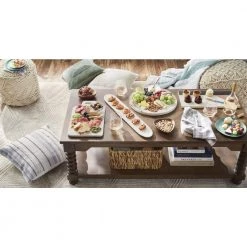 Home Decorators Collection Glenmore 54 in. Walnut Large Rectangle Wood Coffee Table with Detailed Legs -Home Decorators Soldes walnut home decorators collection coffee tables cac 108 ct lw 44 1000