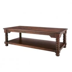 Home Decorators Collection Glenmore 54 in. Walnut Large Rectangle Wood Coffee Table with Detailed Legs -Home Decorators Soldes walnut home decorators collection coffee tables cac 108 ct lw 66 1000