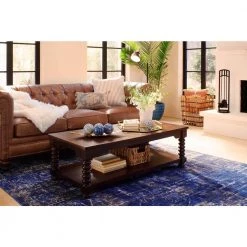 Home Decorators Collection Glenmore 54 in. Walnut Large Rectangle Wood Coffee Table with Detailed Legs -Home Decorators Soldes walnut home decorators collection coffee tables cac 108 ct lw 77 1000