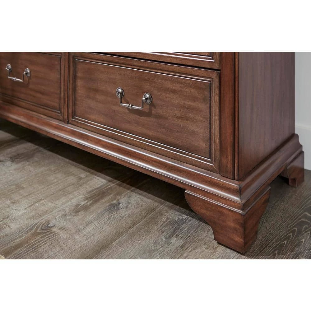 Home Decorators Collection Beckford Walnut Finish 6 Drawer Dresser (54 in W. X 36 in H.) 7 Home Decorators Collection Beckford Walnut Finish 6 Drawer Dresser (54 in W. X 36 in H.) - Image 5