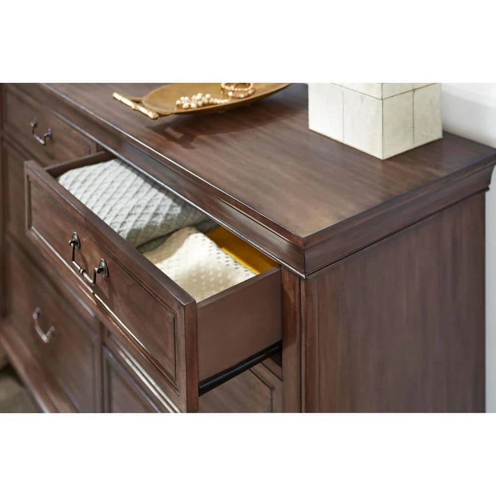 Home Decorators Collection Beckford Walnut Finish 6 Drawer Dresser (54 in W. X 36 in H.) 8 Home Decorators Collection Beckford Walnut Finish 6 Drawer Dresser (54 in W. X 36 in H.) - Image 6