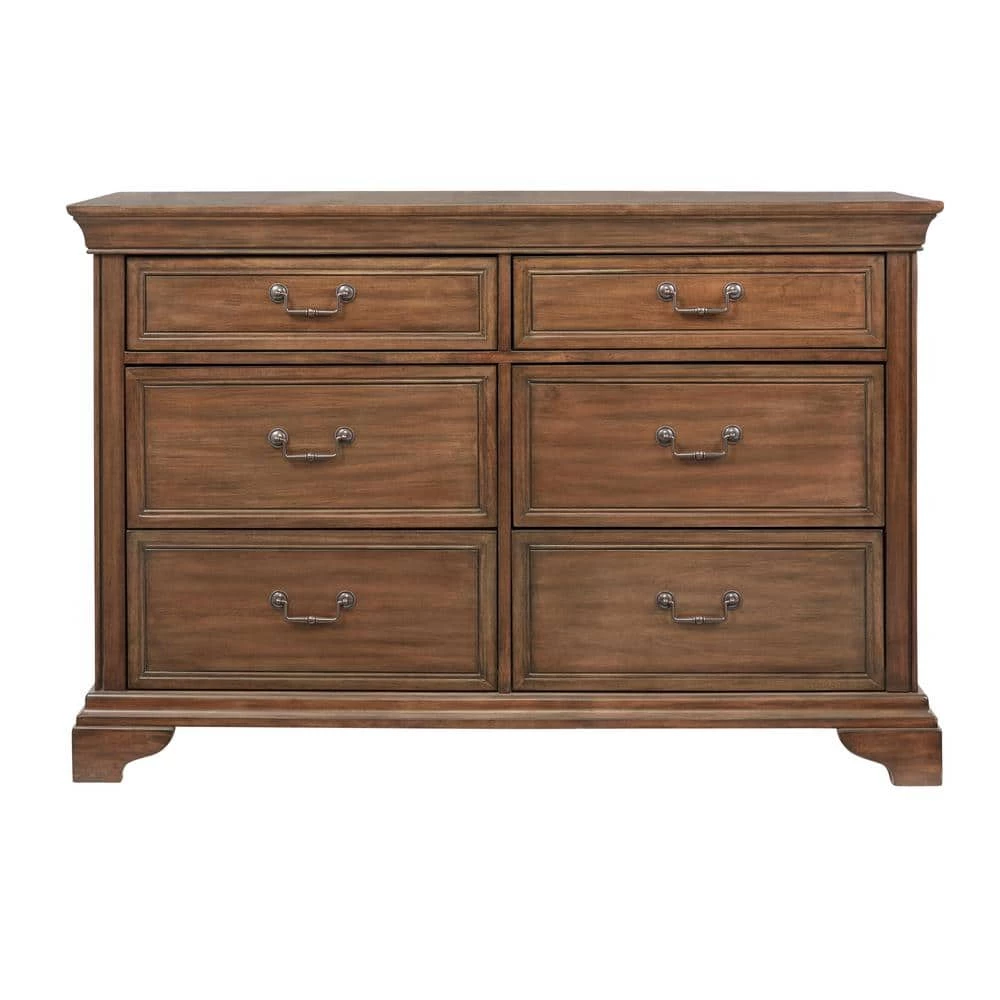 Home Decorators Collection Beckford Walnut Finish 6 Drawer Dresser (54 in W. X 36 in H.) 6 Home Decorators Collection Beckford Walnut Finish 6 Drawer Dresser (54 in W. X 36 in H.) - Image 4