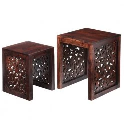 Home Decorators Collection Maharaja Walnut 2-Piece Nesting End Table -Home Decorators Soldes walnut home decorators collection end side tables 0652100960 77 1000