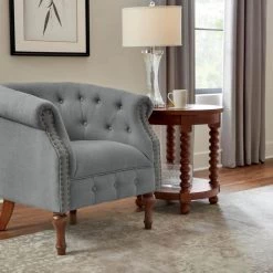 Home Decorators Collection Castine Hexagonal Walnut Finish Wood End Table with Detailed Legs (22 in. W x 24 in. H) -Home Decorators Soldes walnut home decorators collection end side tables cac 104 lt lw 40 1000