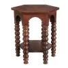 Home Decorators Collection Castine Hexagonal Walnut Finish Wood End Table with Detailed Legs (22 in. W x 24 in. H) -Home Decorators Soldes walnut home decorators collection end side tables cac 104 lt lw 64 1000