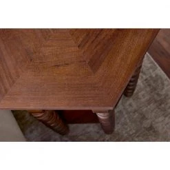 Home Decorators Collection Castine Hexagonal Walnut Finish Wood End Table with Detailed Legs (22 in. W x 24 in. H) -Home Decorators Soldes walnut home decorators collection end side tables cac 104 lt lw 66 1000