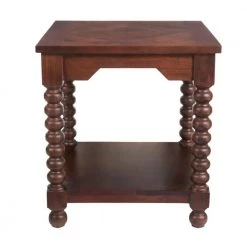 Home Decorators Collection Glenmore Square Walnut Finish Wood End Table with Detailed Legs (22 in. W x 24 in. H) -Home Decorators Soldes walnut home decorators collection end side tables cac 108 lt lw a0 1000