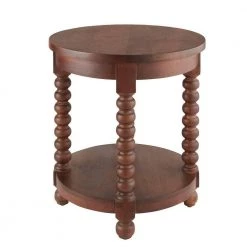 Home Decorators Collection Glenmore Round Walnut Finish Wood End Table with Detailed Legs (22 in. W x 24 in. H) -Home Decorators Soldes walnut home decorators collection end side tables cac 161 lt lw d4 1000
