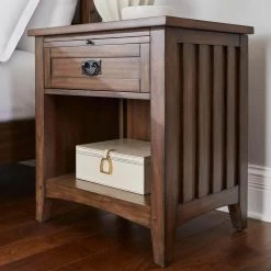 Home Decorators Collection Abrams 1 Drawer Walnut Finish Nightstand (24 in W. X 25.98 in H.) -Home Decorators Soldes walnut home decorators collection nightstands 13964 40 1000