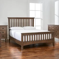 Home Decorators Collection Abrams Walnut Finish King Mission Style Bed (85 in. W x 54 in. H) -Home Decorators Soldes walnut home decorators collection panel beds 10752 a0 1000