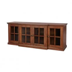 Home Decorators Collection Edenridge Walnut Finish Wood TV Stand with Glass Windowpane Doors (62 in. W x 24.38 in. H) -Home Decorators Soldes walnut home decorators collection sideboards buffet tables 03304 66 1000