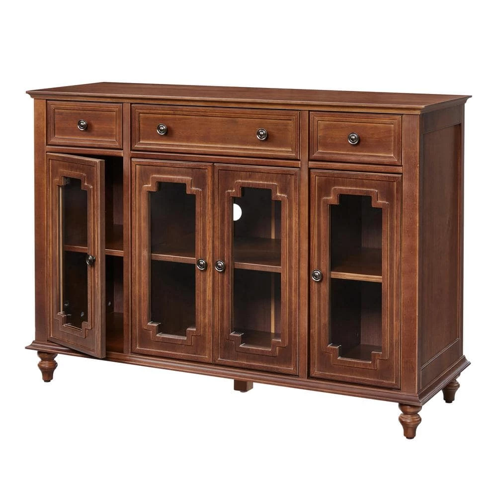 Home Decorators Collection Harriston Walnut Solid Wood Glass Door Buffet 4 Home Decorators Collection Harriston Walnut Solid Wood Glass Door Buffet - Image 2