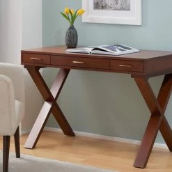 Home Decorators Collection 48 in. Rectangular Walnut 3 Drawer Writing Desk with Built-In Storage -Home Decorators Soldes walnut home decorators collection writing desks wd 08 40 1000