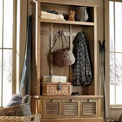 Home Decorators Collection Shutter Weathered Oak 42" W Hall Tree with Drawers -Home Decorators Soldes weathered oak home decorators collection hall trees 1157310930 40 1000