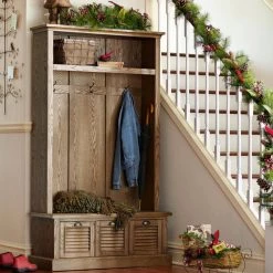 Home Decorators Collection Shutter Weathered Oak 42" W Hall Tree with Drawers -Home Decorators Soldes weathered oak home decorators collection hall trees 1157310930 a0 1000