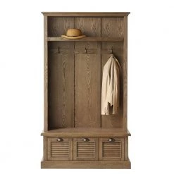 Home Decorators Collection Shutter Weathered Oak 42" W Hall Tree with Drawers -Home Decorators Soldes weathered oak home decorators collection hall trees 1157310930 d4 1000