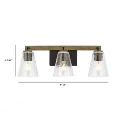 Home Decorators Collection Westbrook 3-Light Weathered Oak Rustic Farmhouse Bathroom Vanity Light with Matte Black Accents -Home Decorators Soldes weathered oak home decorators collection vanity lighting 4000203 795 1f 1000