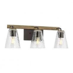 Home Decorators Collection Westbrook 3-Light Weathered Oak Rustic Farmhouse Bathroom Vanity Light with Matte Black Accents -Home Decorators Soldes weathered oak home decorators collection vanity lighting 4000203 795 4f 1000