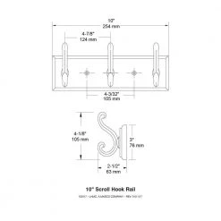 Home Decorators Collection 10 in. L White and Black Scroll Hook Rail -Home Decorators Soldes white and black home decorators collection hooks r12344h pfb u 4f 1000