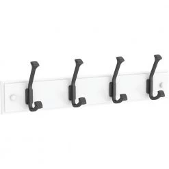 Home Decorators Collection 18 in. L White and Black Beveled Hook Rail