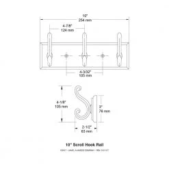 Home Decorators Collection 10 in. L White and Nickel Scroll Hook Rail -Home Decorators Soldes white and nickel home decorators collection hooks r12344h pwn u 4f 1000