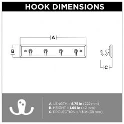 Home Decorators Collection 9 in. L White and Nickel Key Rail -Home Decorators Soldes white and nickel home decorators collection hooks r25980h pwn u 4f 1000