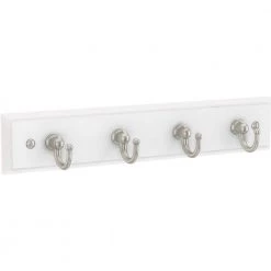 Home Decorators Collection 9 in. L White and Nickel Key Rail