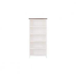 Home Decorators Collection 68.8 in. White/Haze Wood 5-shelf Standard Bookcase with Adjustable Shelves