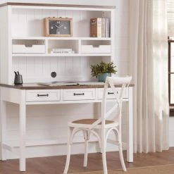 Home Decorators Collection 48 in. Rectangular White/Haze 5 Drawer Writing Desk with Solid Wood Material -Home Decorators Soldes white haze home decorators collection writing desks sk19346ar2 w 40 1000