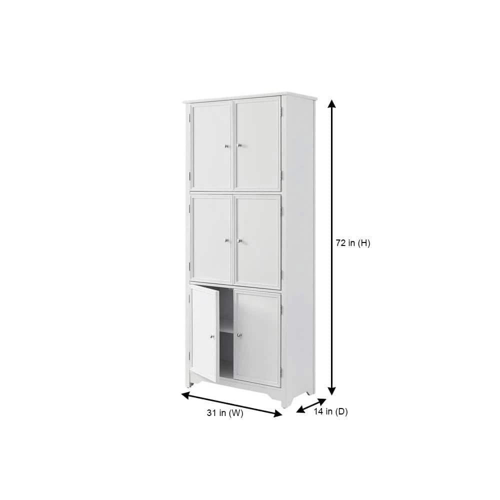 Home Decorators Collection Bradstone White 6 Door Storage Cabinet 4 Home Decorators Collection Bradstone White 6 Door Storage Cabinet - Image 2