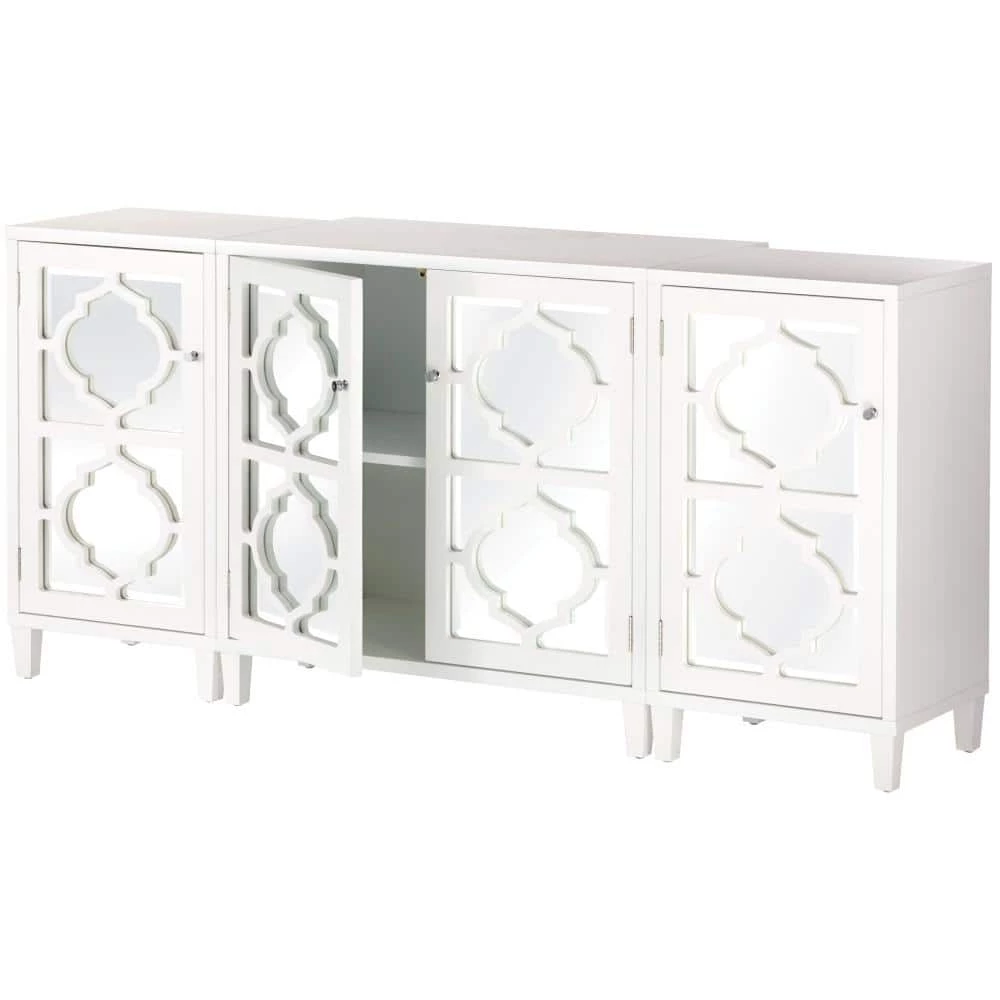 Home Decorators Collection Reflections White Mirrored Console Table 9 Home Decorators Collection Reflections White Mirrored Console Table - Image 8
