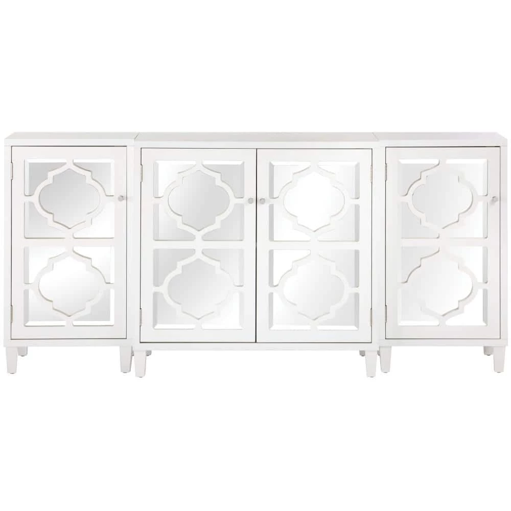 Home Decorators Collection Reflections White Mirrored Console Table 2 Home Decorators Collection Reflections White Mirrored Console Table
