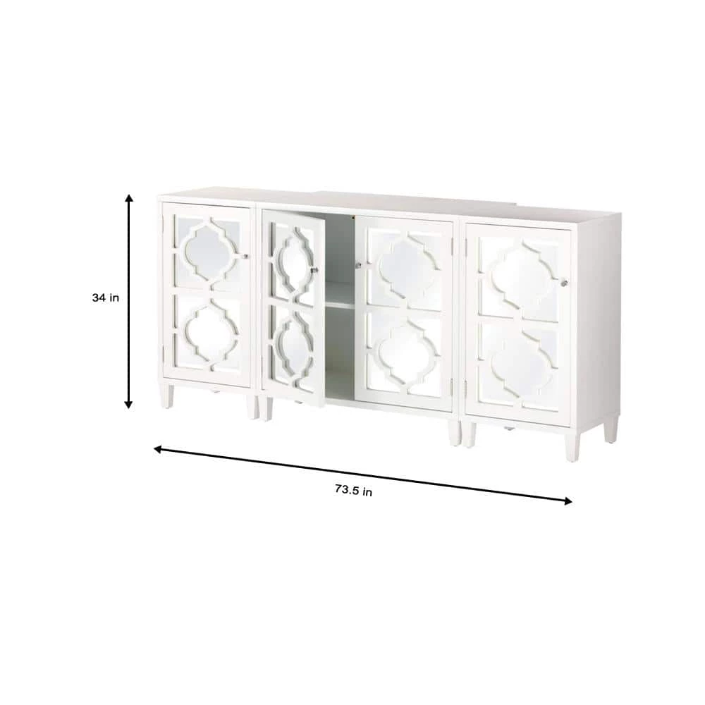 Home Decorators Collection Reflections White Mirrored Console Table 3 Home Decorators Collection Reflections White Mirrored Console Table - Image 2