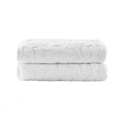 Home Decorators Collection Turkish Cotton White Textured Bath Towel (Set of 2)