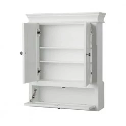 Home Decorators Collection Naples 26-1/2 in. W x 32-3/4 in. H x 8 in. D Bathroom Storage Wall Cabinet in White -Home Decorators Soldes white home decorators collection bathroom wall cabinets nawo2633 77 1000