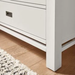 Home Decorators Collection Calden Bright White 5-Drawer Chest of Drawers (49 in. H x 40 in. W x 20 in. D) -Home Decorators Soldes white home decorators collection chest of drawers campaign chest 1d 1000