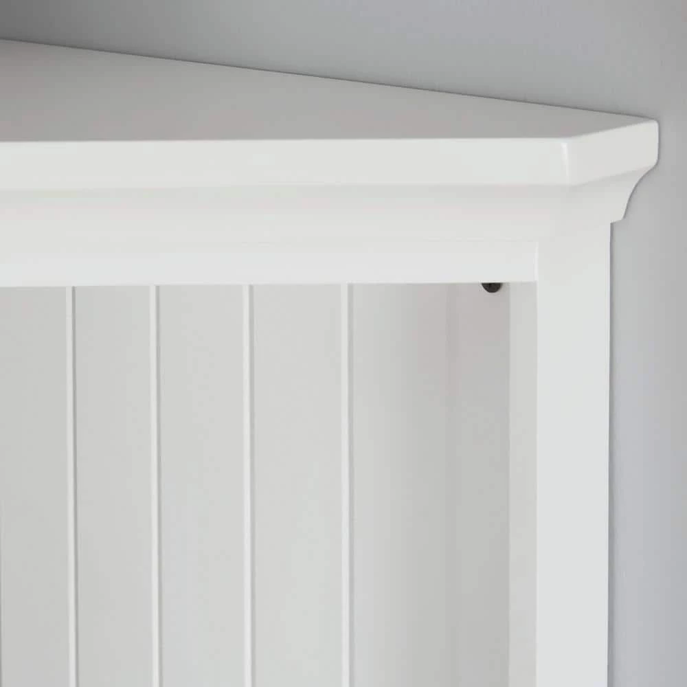 Home Decorators Collection 24 in. H x 24 in. W x 13.4 in. D White Shiplap Floating Decorative Cubby Corner Wall Shelf with Hooks 6 Home Decorators Collection 24 in. H x 24 in. W x 13.4 in. D White Shiplap Floating Decorative Cubby Corner Wall Shelf with Hooks - Image 4