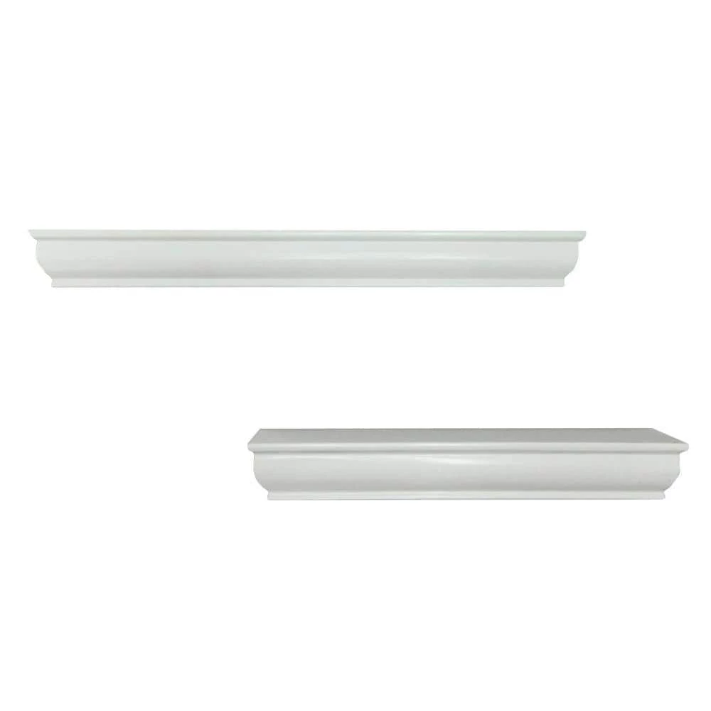 Home Decorators Collection 14/18 in. L x 1.75 in. W Profile Floating White Ledge (2-Piece) 3 Home Decorators Collection 14/18 in. L x 1.75 in. W Profile Floating White Ledge (2-Piece)