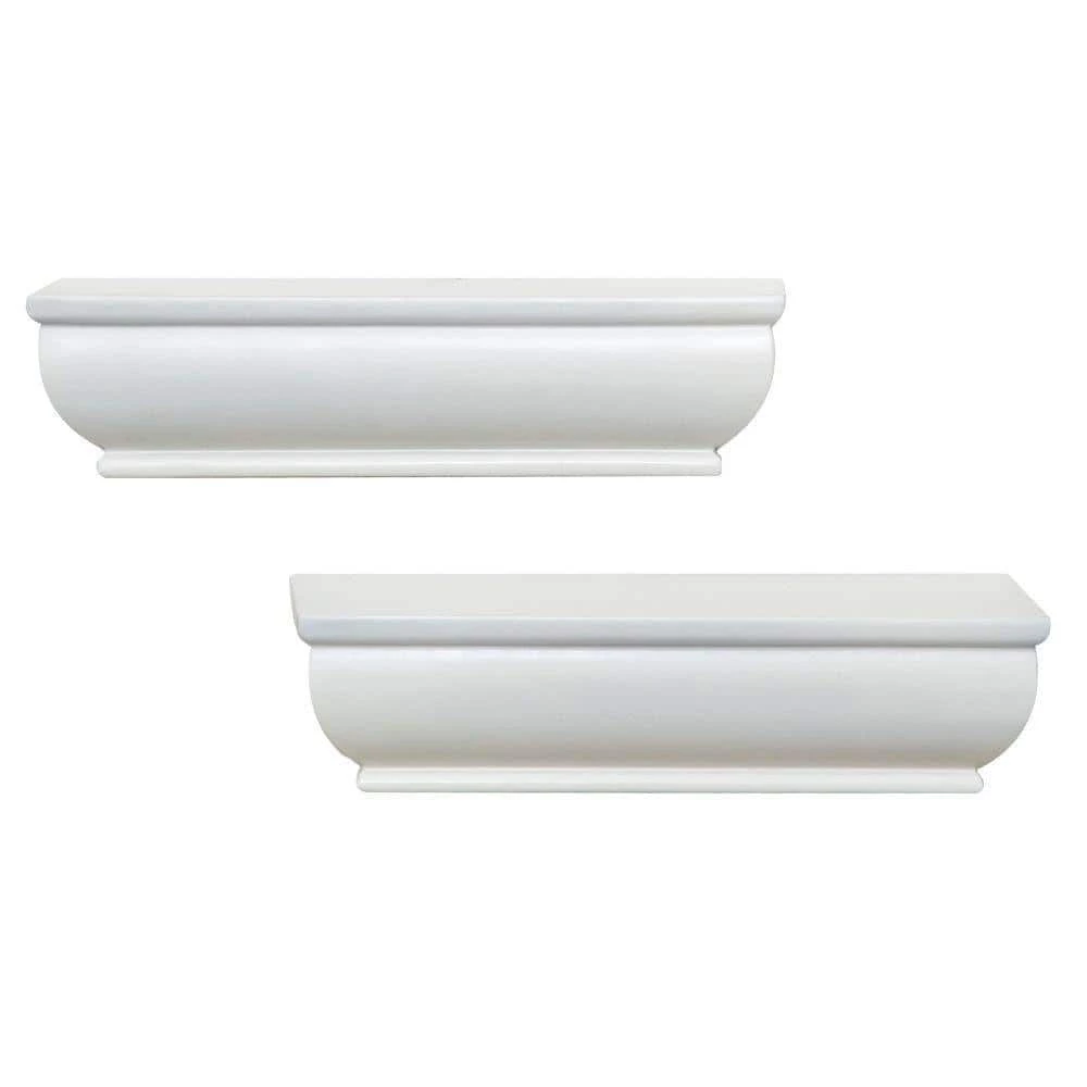 Home Decorators Collection 2-Shelf 8 in. L x 4 in. W Profile White Ledge 3 Home Decorators Collection 2-Shelf 8 in. L x 4 in. W Profile White Ledge
