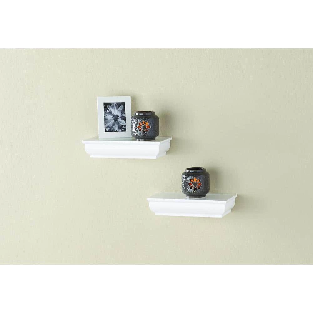 Home Decorators Collection 2-Shelf 8 in. L x 4 in. W Profile White Ledge 4 Home Decorators Collection 2-Shelf 8 in. L x 4 in. W Profile White Ledge - Image 2