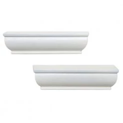 Home Decorators Collection 8 in. L x 1.75 in. H White Floating Ledge (2-Pack)