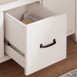 Home Decorators Collection Whitford White Wood Entryway Bench with Cushion and Concealed Storage (38 in. W x 19 in. H) -Home Decorators Soldes white home decorators collection dining benches sk19330ar1 w 66 1000